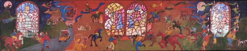 L'annonciation, Huile sur bois, 19 × 119 cm
