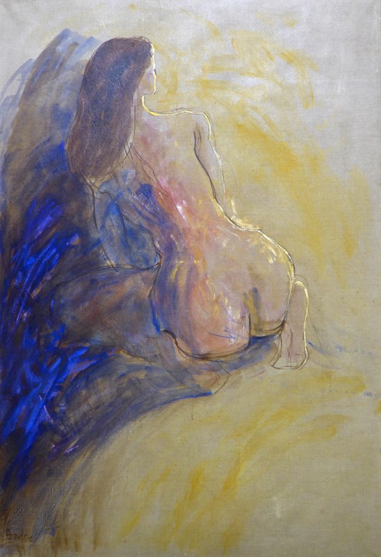 Tanit, Colle de peau sur toile, 97 × 130 cm