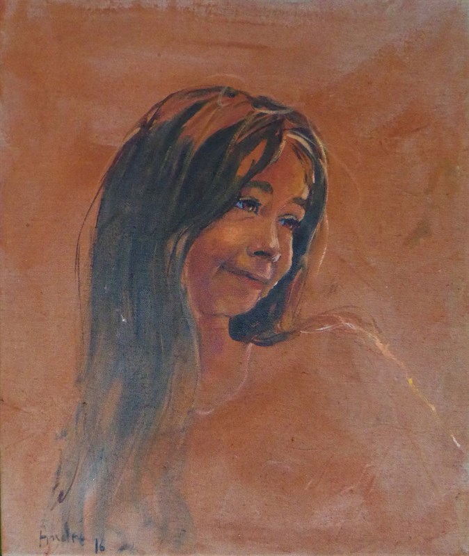 Sourire, Huile sur toile, 46 × 55 cm