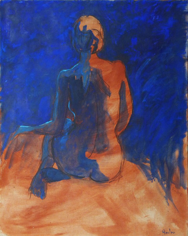 Dos bleu, Huile sur toile, 73 × 92 cm