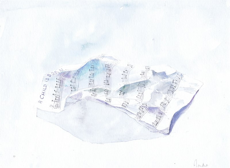 Froissés #2, Aquarelle, 40 × 30 cm