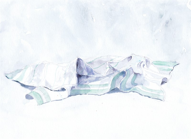 Froissés #3, Aquarelle, 40 × 30 cm