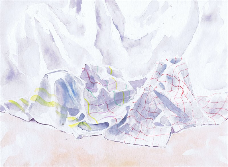 Froissés #5, Aquarelle, 40 × 30 cm