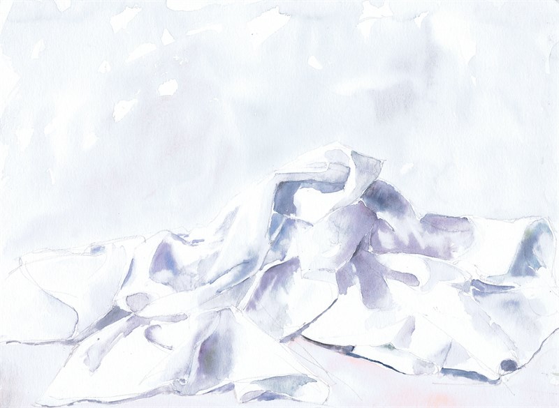 Froissés #6, Aquarelle, 40 × 30 cm