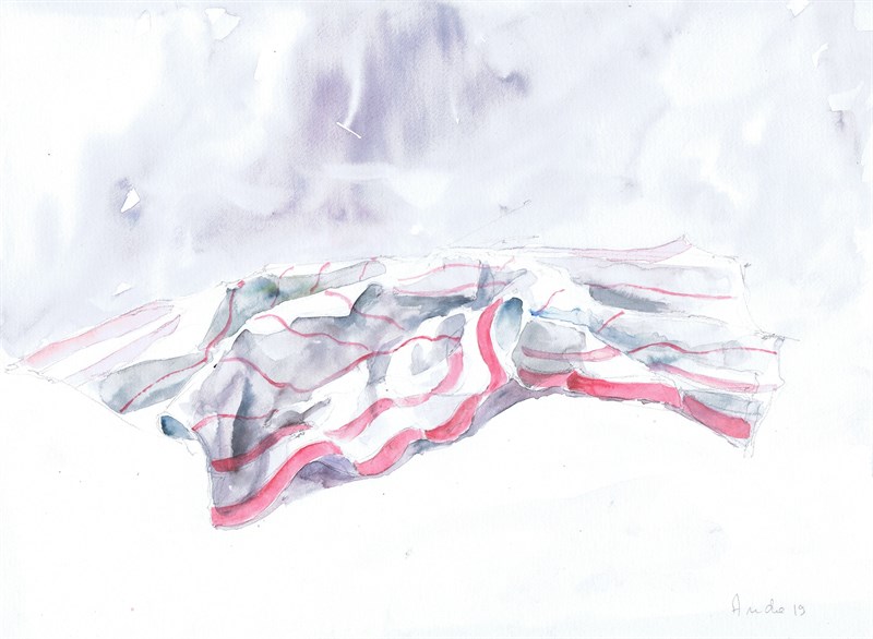 Froissés #7, Aquarelle, 40 × 30 cm