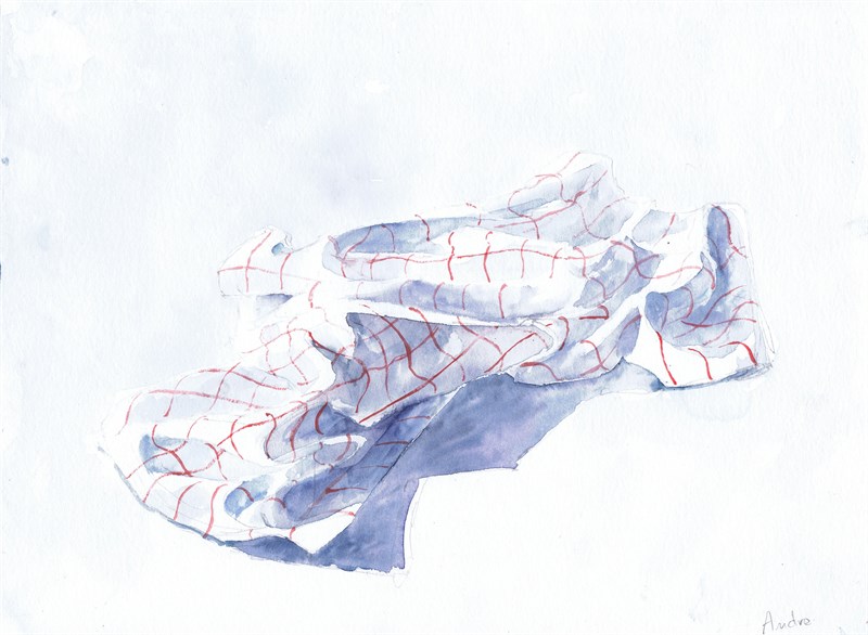 Froissés #8, Aquarelle, 40 × 30 cm