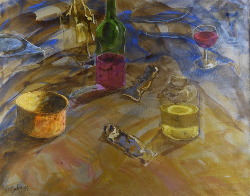 Le pot d'huile, Huile sur toile, 92 × 73 cm