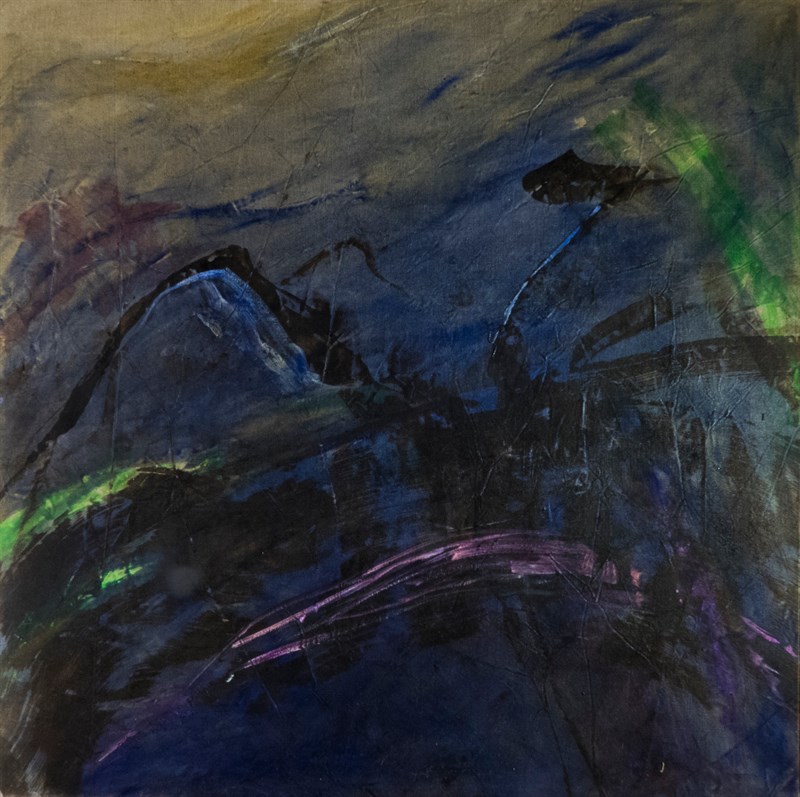 Sous la mer 1, Huile sur toile, 100 × 100 cm