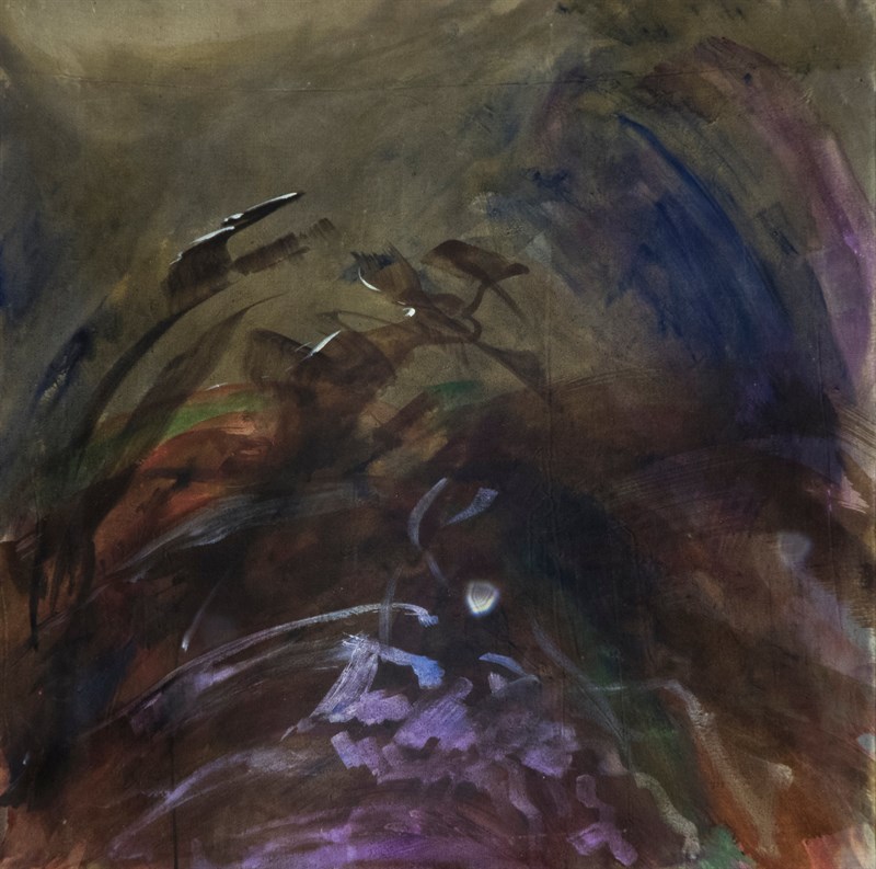 Sous la mer 2, Huile sur toile, 100 × 100 cm