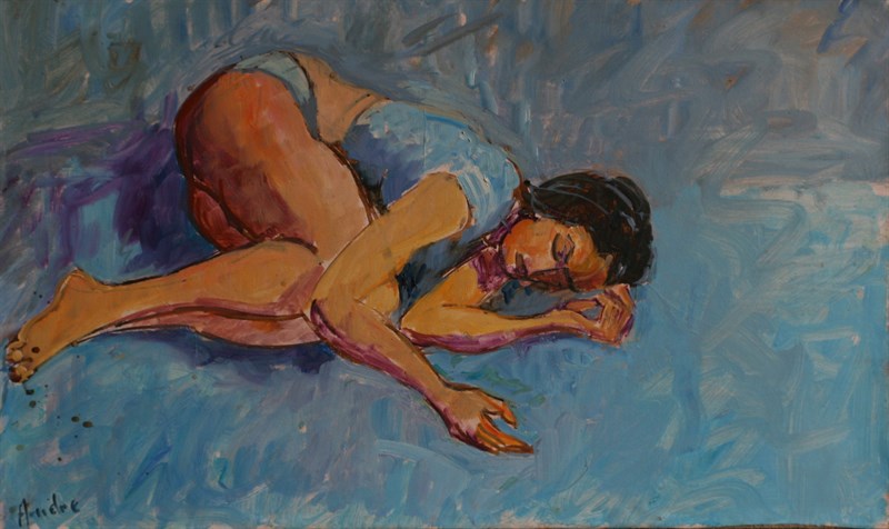 Delphine, Huile sur toile, 55 × 33 cm