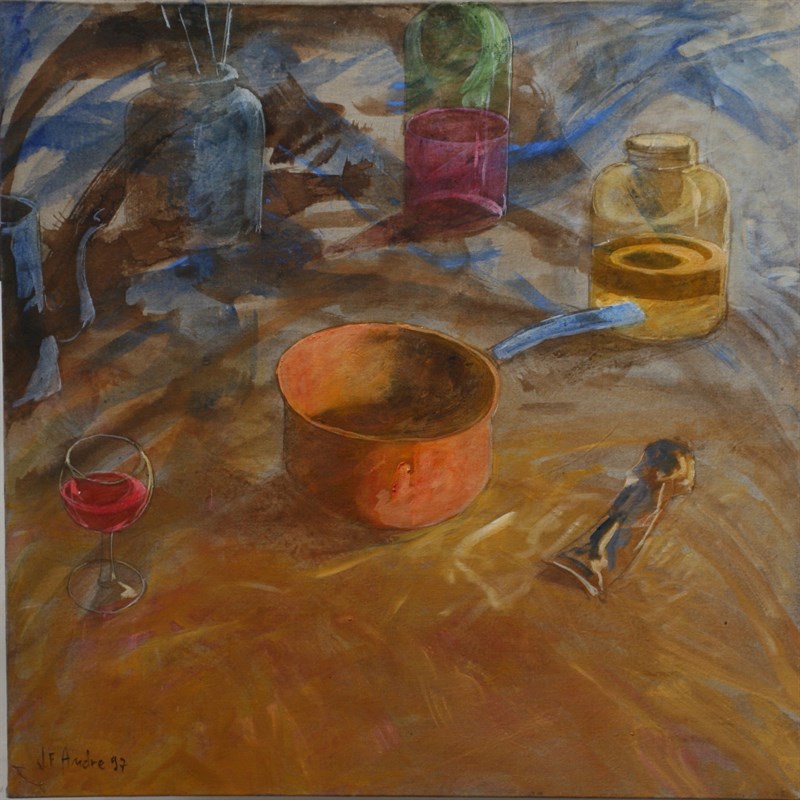 Verre de vin, Huile sur toile, 80 × 80 cm